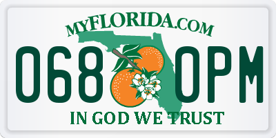 FL license plate 0680PM