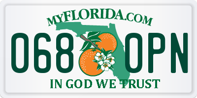 FL license plate 0680PN