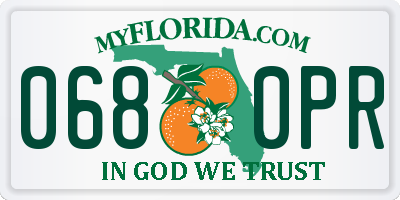 FL license plate 0680PR