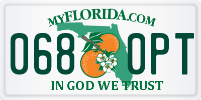 FL license plate 0680PT