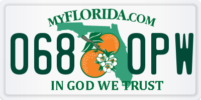 FL license plate 0680PW