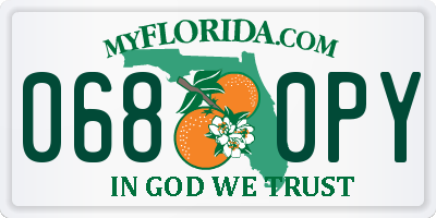FL license plate 0680PY