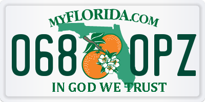 FL license plate 0680PZ