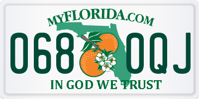 FL license plate 0680QJ