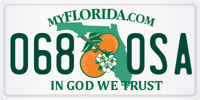 FL license plate 0680SA