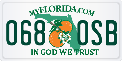 FL license plate 0680SB