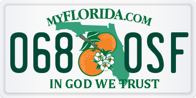 FL license plate 0680SF