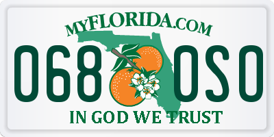 FL license plate 0680SO