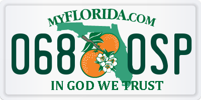 FL license plate 0680SP