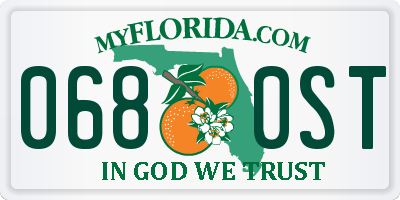 FL license plate 0680ST