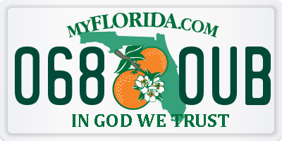 FL license plate 0680UB