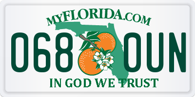 FL license plate 0680UN