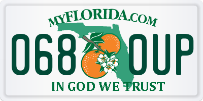 FL license plate 0680UP