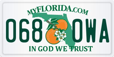 FL license plate 0680WA