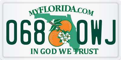 FL license plate 0680WJ