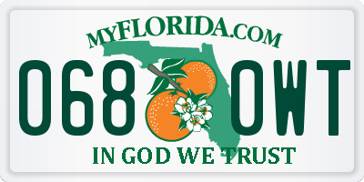 FL license plate 0680WT