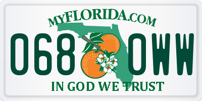 FL license plate 0680WW