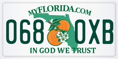 FL license plate 0680XB