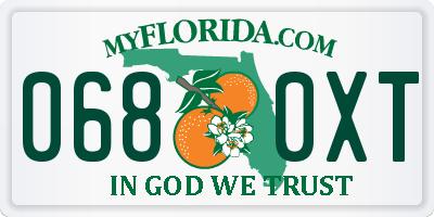FL license plate 0680XT