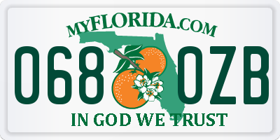 FL license plate 0680ZB