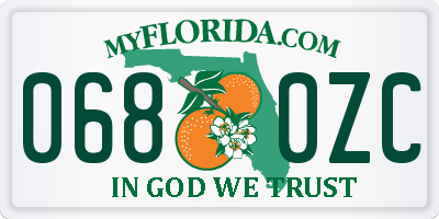 FL license plate 0680ZC