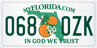 FL license plate 0680ZK