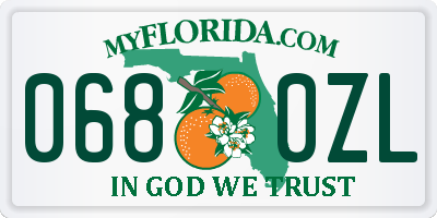 FL license plate 0680ZL