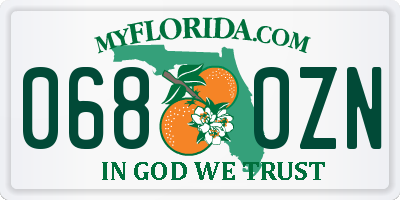 FL license plate 0680ZN