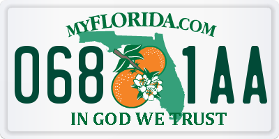 FL license plate 0681AA