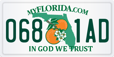 FL license plate 0681AD