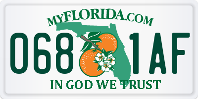 FL license plate 0681AF