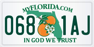 FL license plate 0681AJ