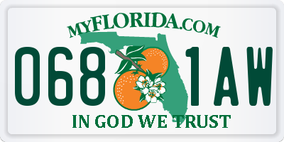 FL license plate 0681AW