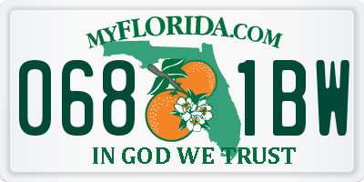 FL license plate 0681BW
