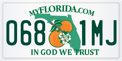 FL license plate 0681MJ