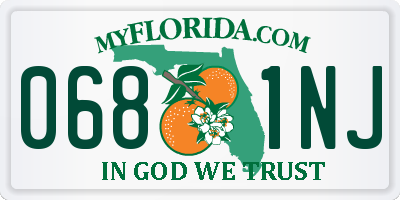 FL license plate 0681NJ