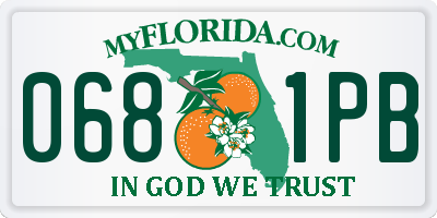 FL license plate 0681PB