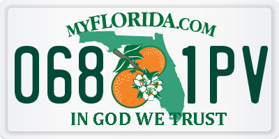 FL license plate 0681PV