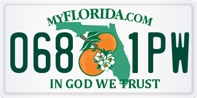 FL license plate 0681PW