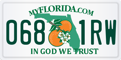 FL license plate 0681RW