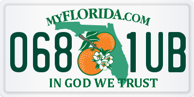 FL license plate 0681UB