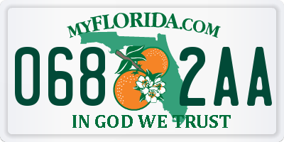 FL license plate 0682AA