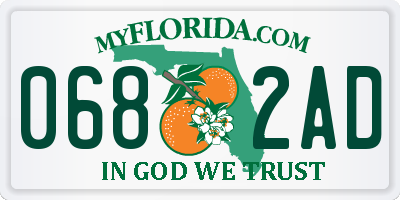 FL license plate 0682AD