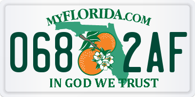 FL license plate 0682AF