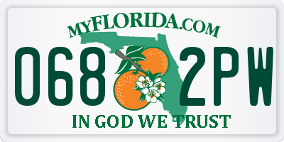 FL license plate 0682PW