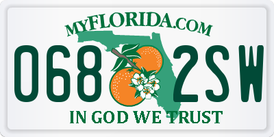 FL license plate 0682SW