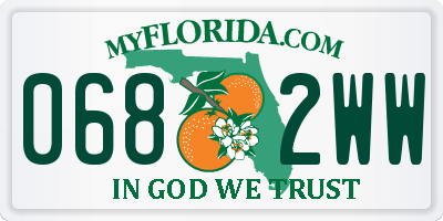 FL license plate 0682WW