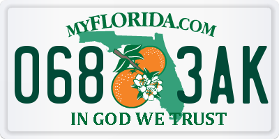 FL license plate 0683AK