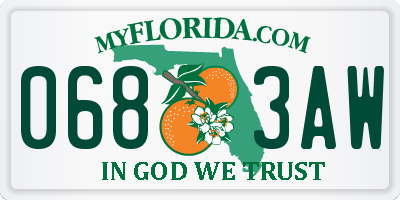 FL license plate 0683AW