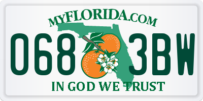 FL license plate 0683BW